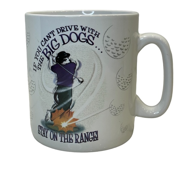 BIG DOGS Golf Coffee Mug If You Can't Drive Stay on the Range Oversized Coffee - Picture 2 of 7